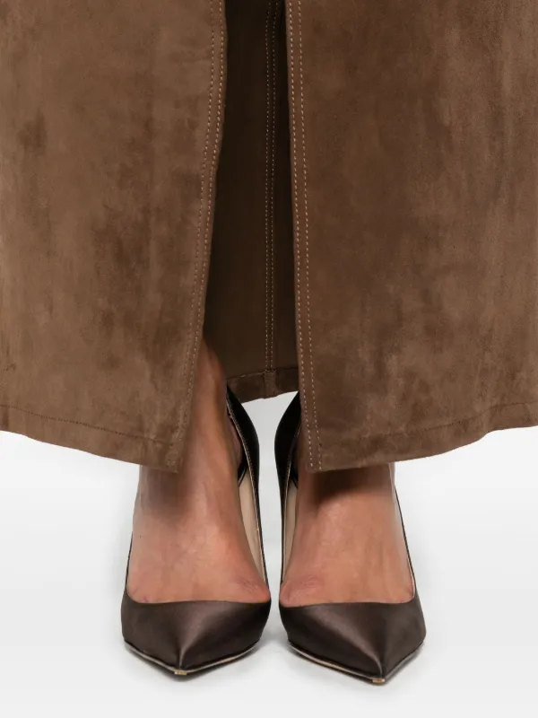 Ducie Chicago Suede Maxi Skirt Brown FARFETCH ID