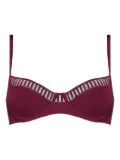 ERES stripe-lace padded bra - Purple
