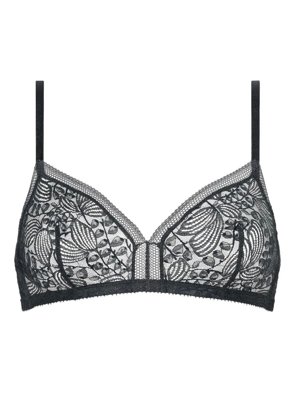 ERES triangle-shape lace bra | Black | Image 1
