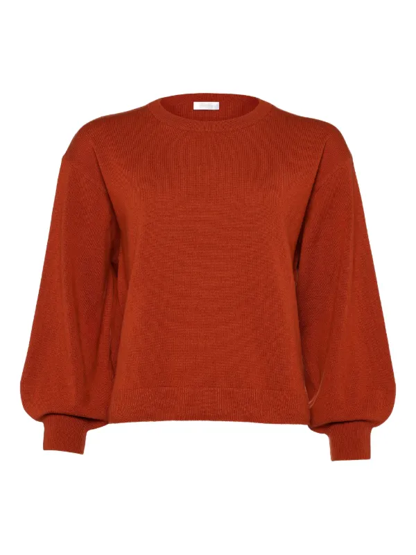 Eres Famous Bishop-sleeve Sweater in Brown