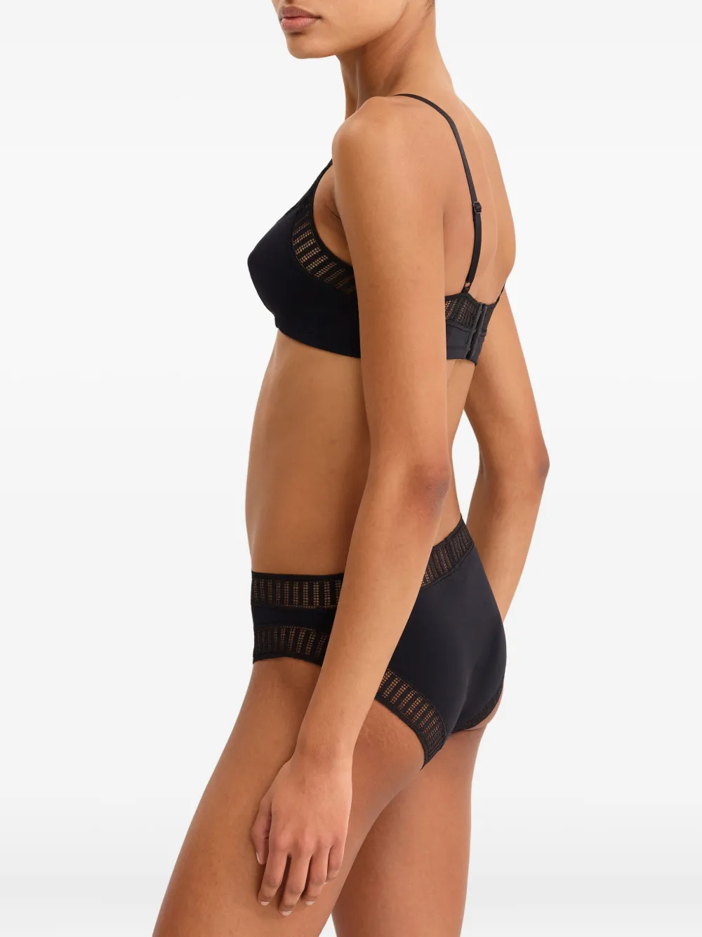 Eres Stripe-lace Triangle Bra In Black