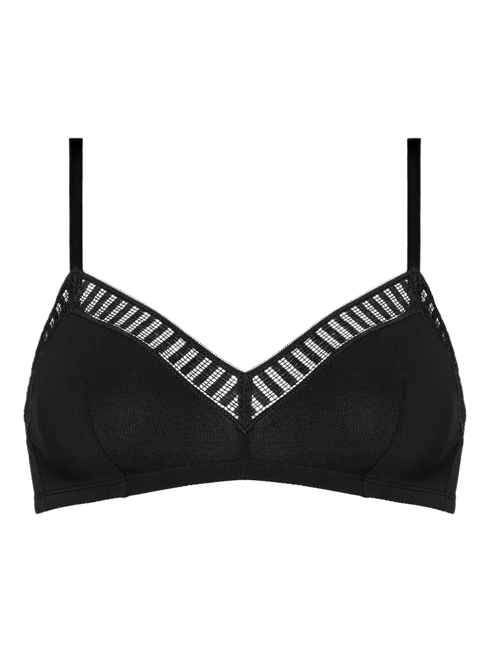 Eres Stripe-lace Triangle Bra In Black