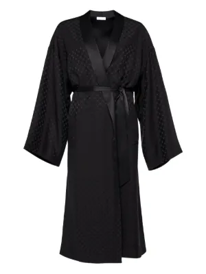ワンピース petit robe noire silk Kiki dress Kiki De Montparnasse Belted Silk Robe | Black | FARFETCH CA