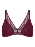 ERES stripe-lace triangle bra - Purple