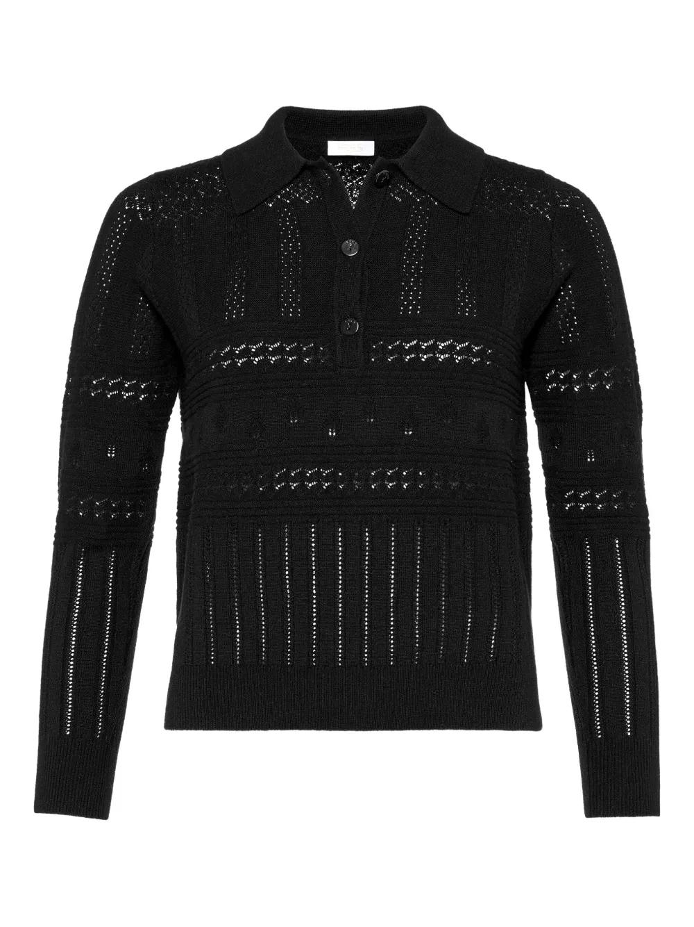 Eres Knitted Polo Top In Black
