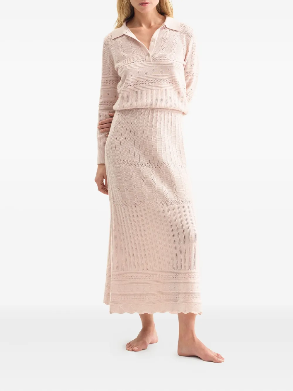 ERES Geribbelde gewelfde midi-rok - Roze