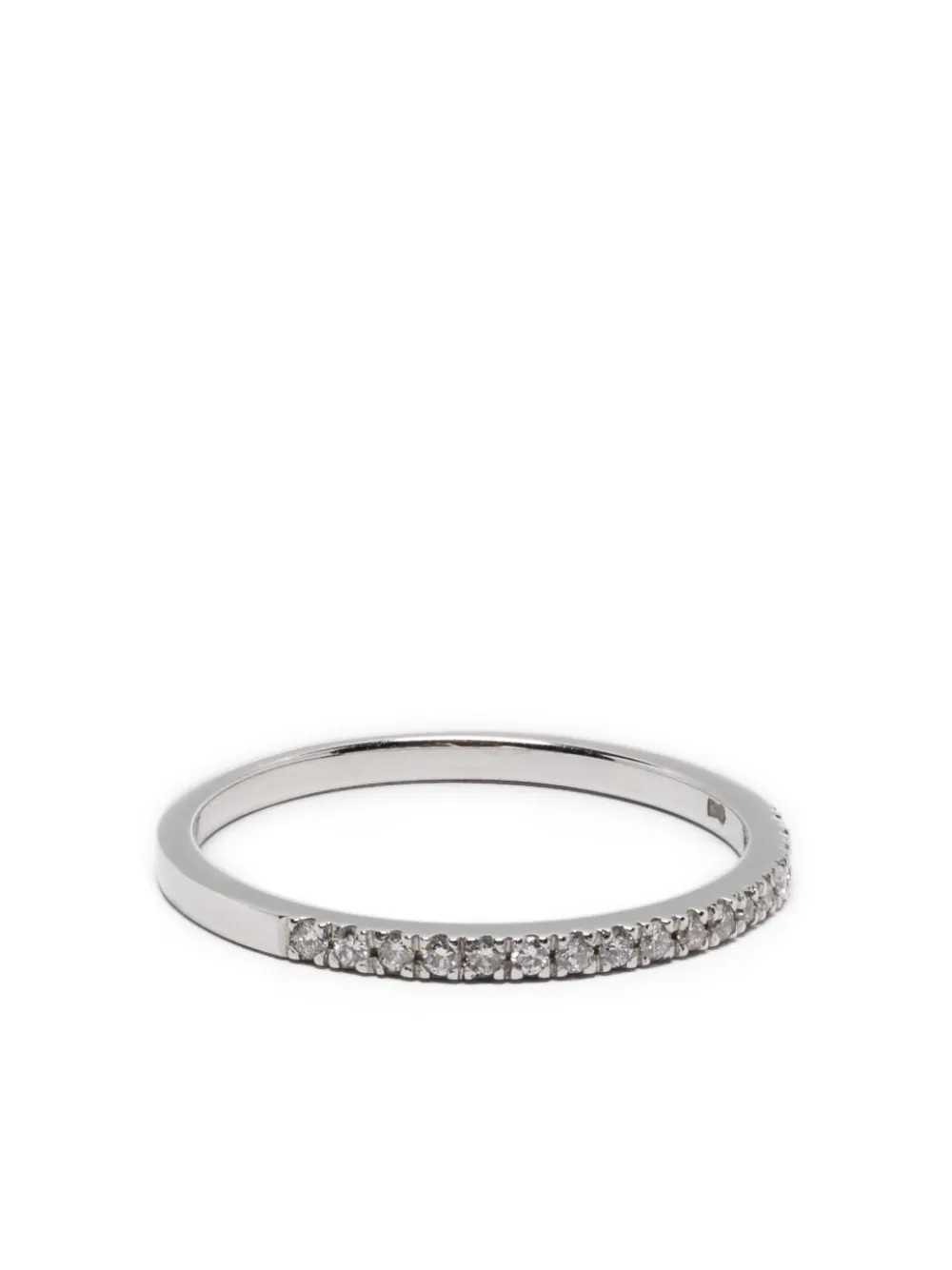 ROSEKEY 18kt white gold half-pavé diamond ring - Argento