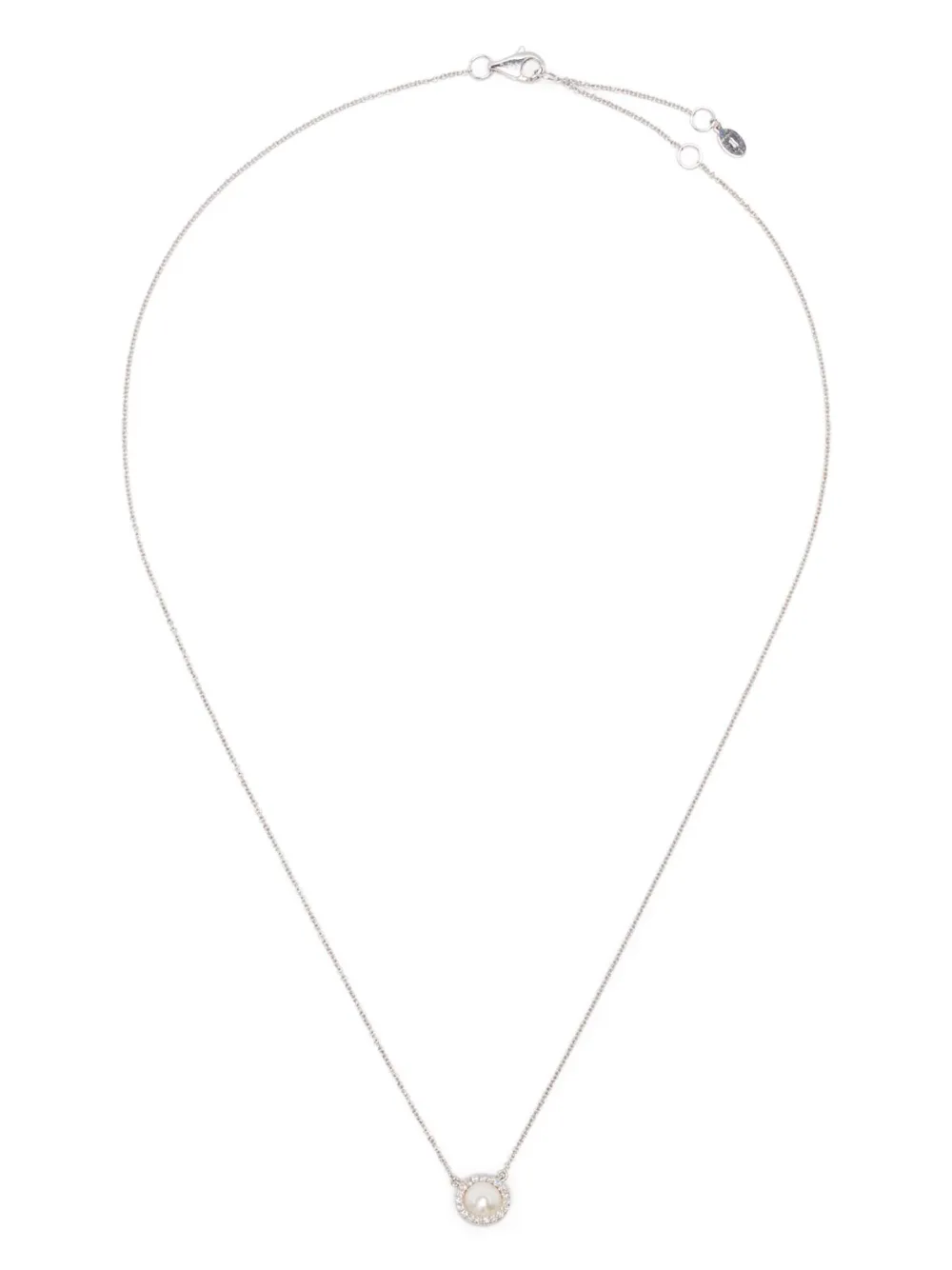 ROSEKEY 18kt white gold pendant Akoya pearl and diamonds necklace - Argento