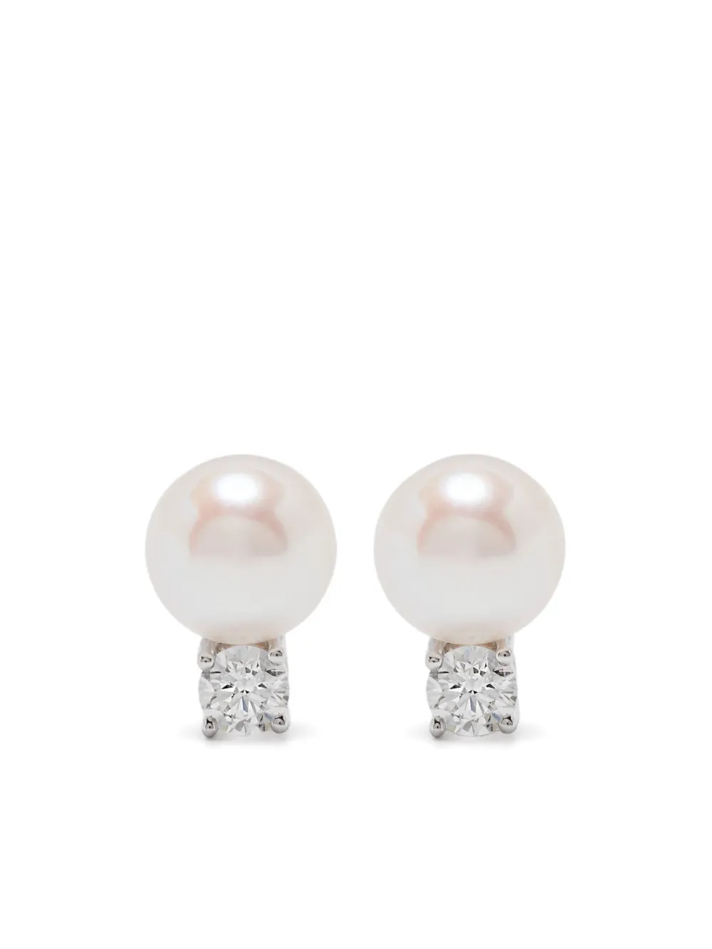 ROSEKEY 18K white gold pearl and diamond earrings - Argento
