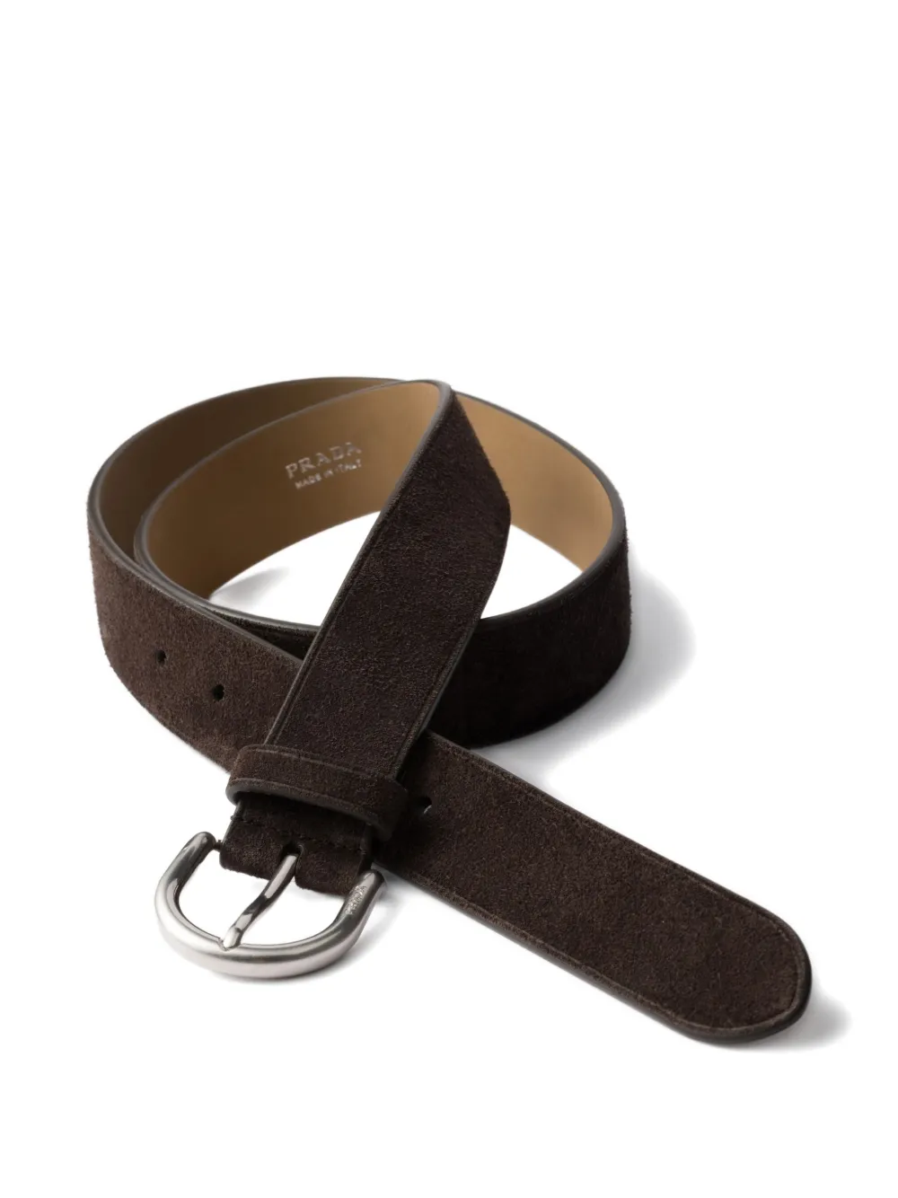 Prada suede leather belt - Bruin