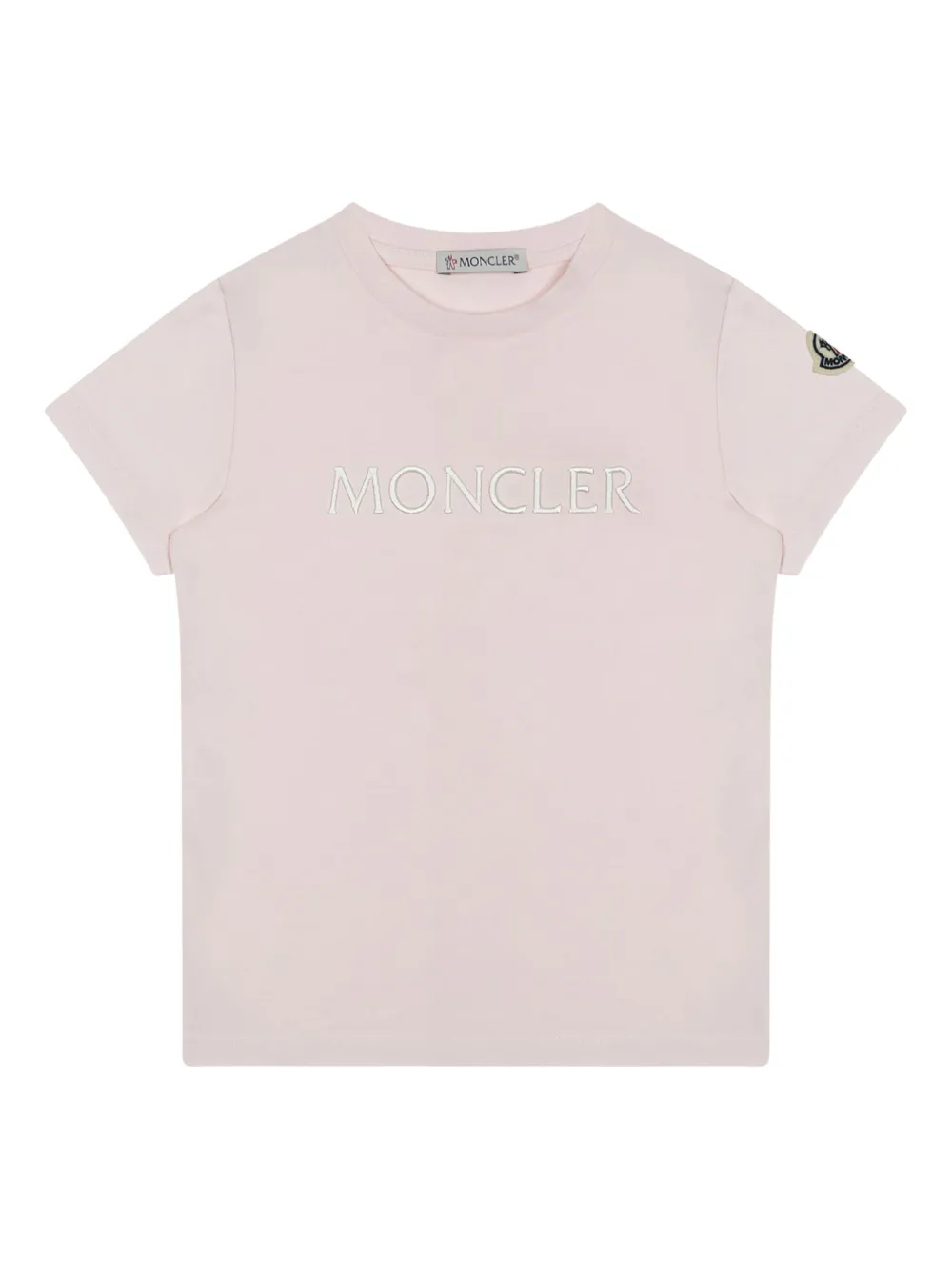 Moncler Enfant T-shirt met geborduurd logo Roze