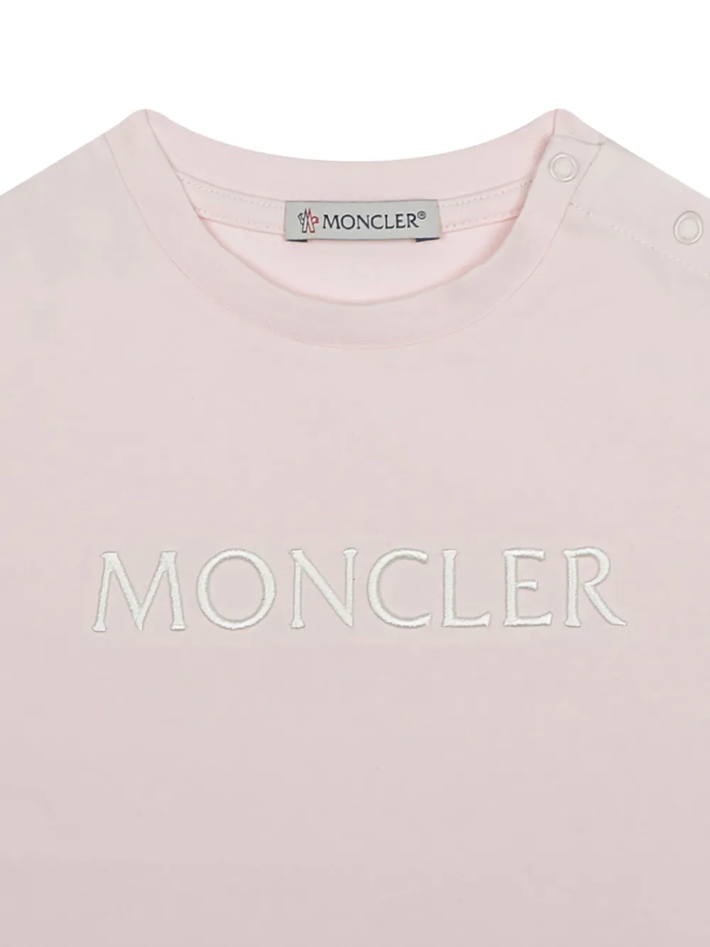 Moncler Enfant T-shirt met geborduurd logo Roze