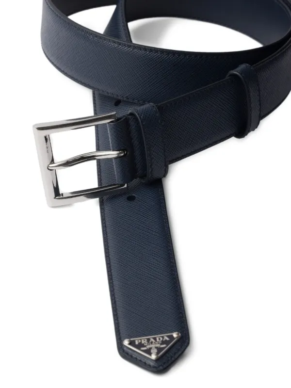 Prada サフィアーノレザー ベルト | ブルー | FARFETCH JP