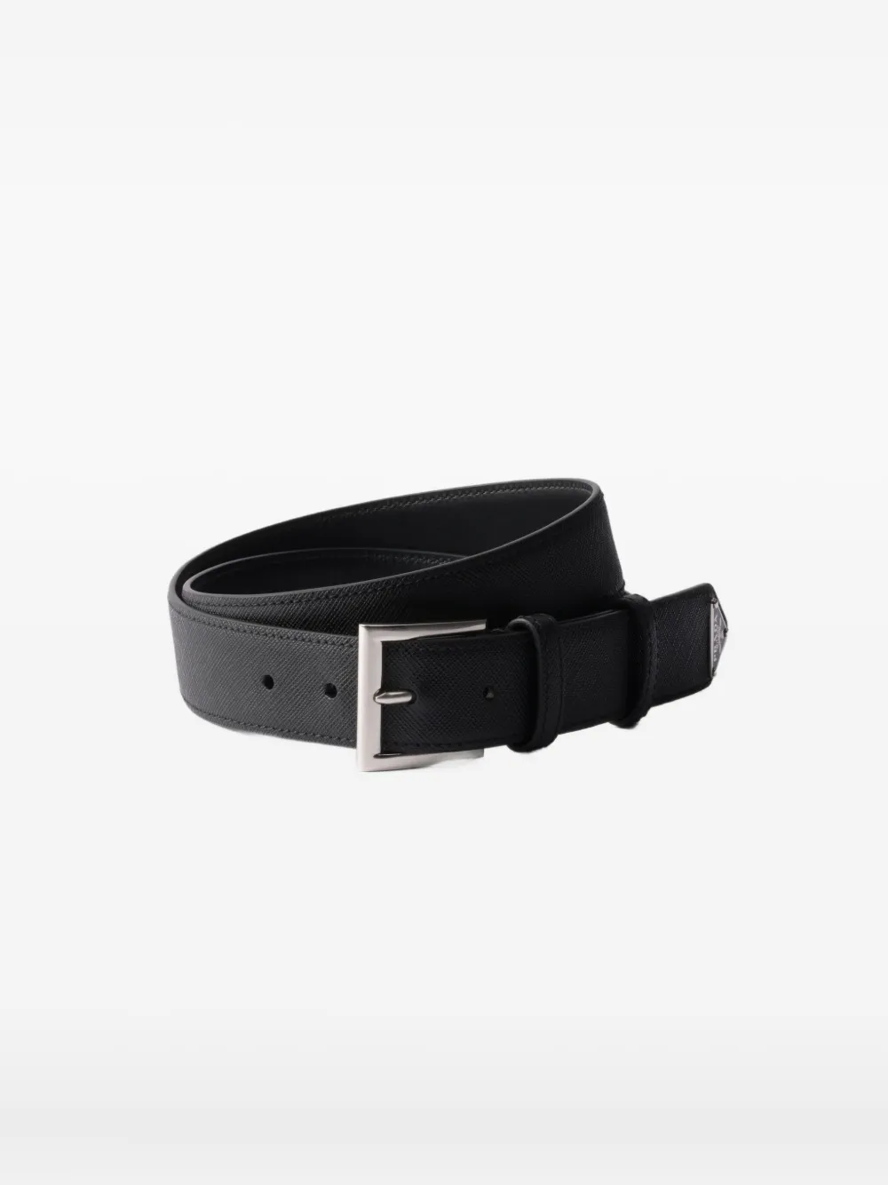 Prada Saffiano leren riem Zwart