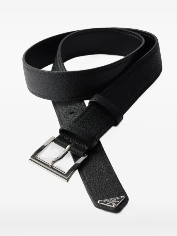 Prada テクスチャードレザー ベルト | ブラック | FARFETCH JP