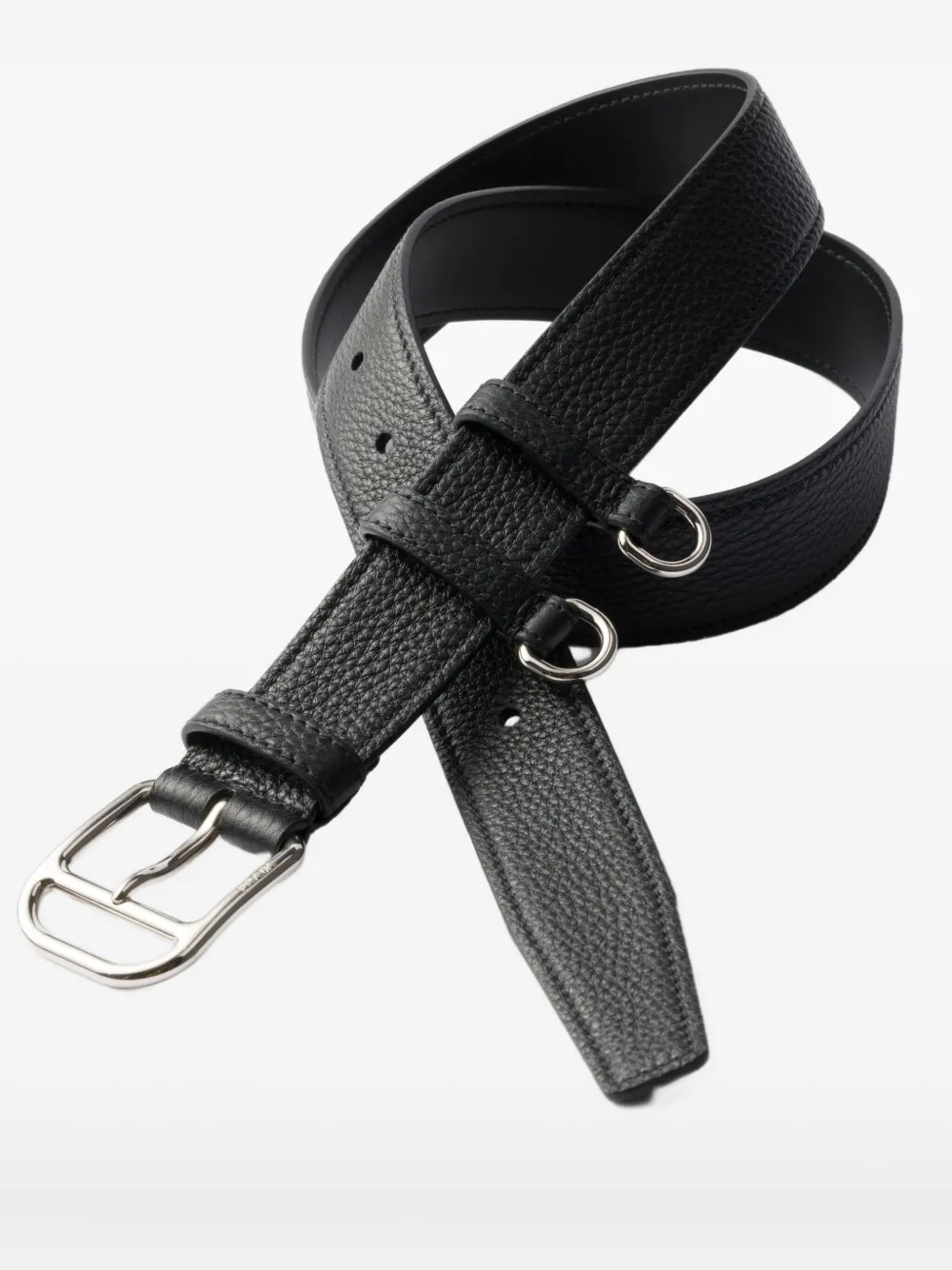 Prada pebbled-leather belt - Zwart