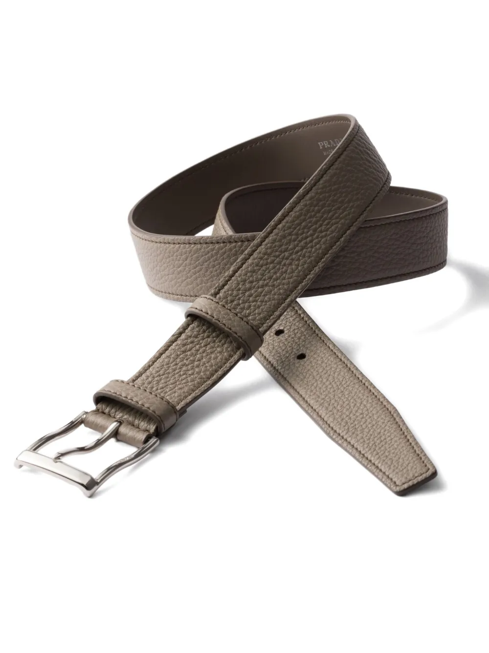 Prada pebbled-leather belt - Grijs