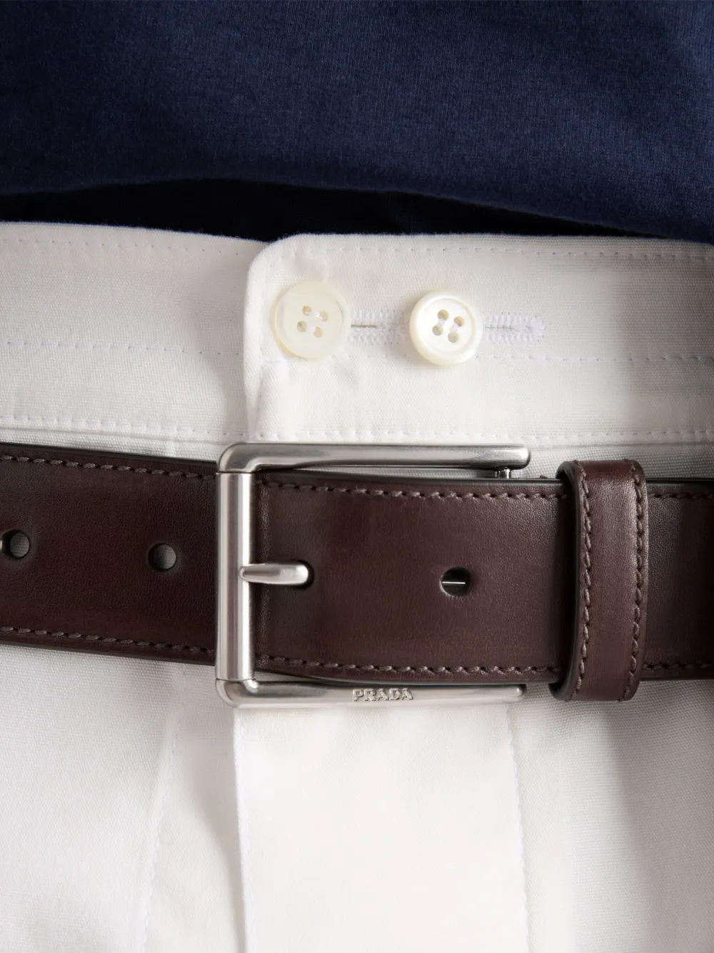 Prada Leren riem Bruin