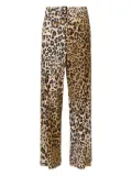 Caractère animal-print straight-leg trousers - Neutrals