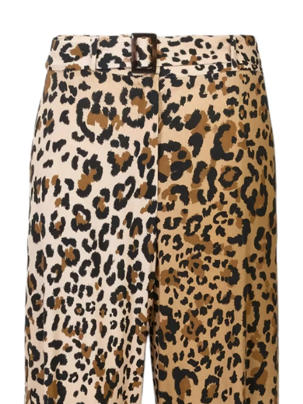 Caractère animal-print straight-leg trousers - Beige