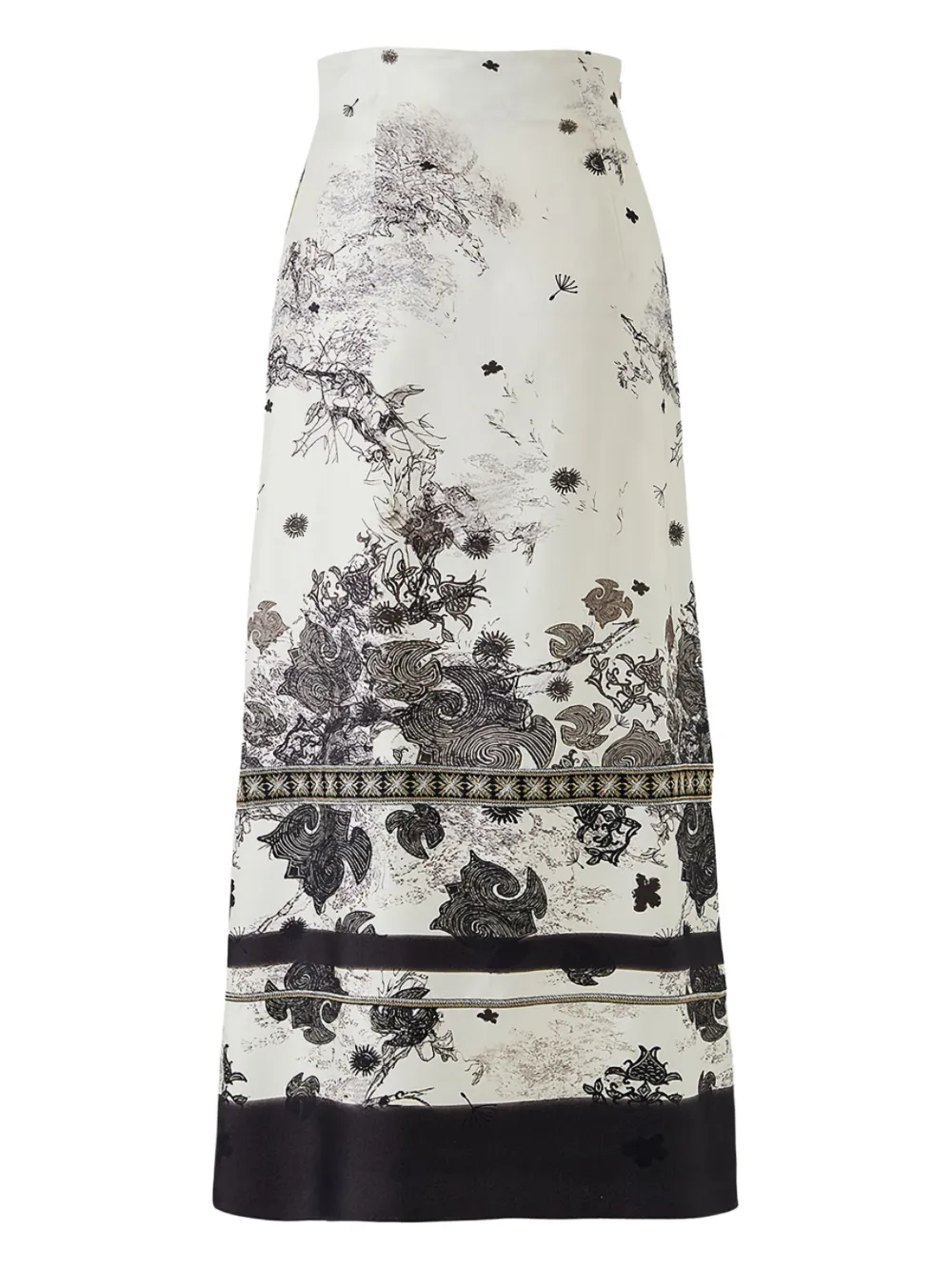 HUI MILANO graphic-print skirt - Wit