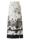 HUI MILANO graphic-print skirt - White