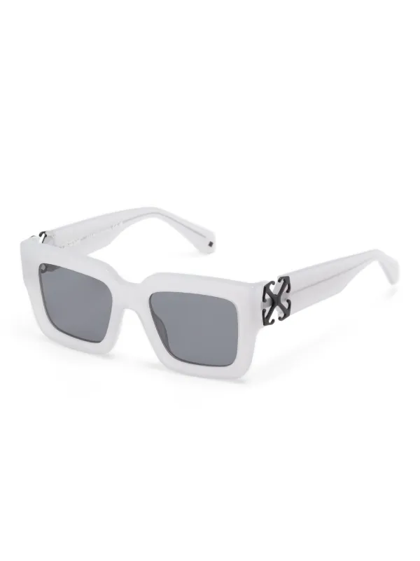 OFF-WHITE スクエアメガネ•サングラス Off-White Eyewear スクエアフレーム サングラス | グレー | FARFETCH JP