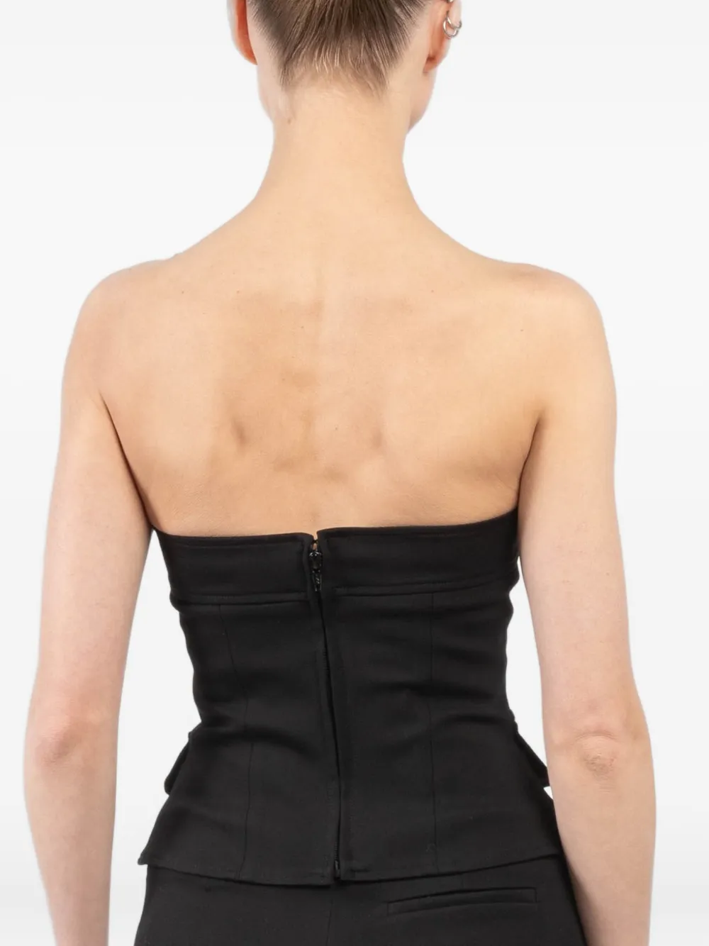 Françoise Strapless top met knopen Zwart