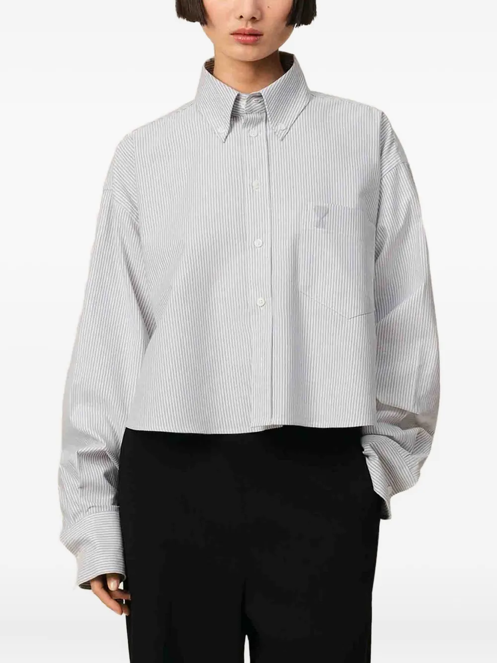 AMI Paris Cropped blouse - Blauw