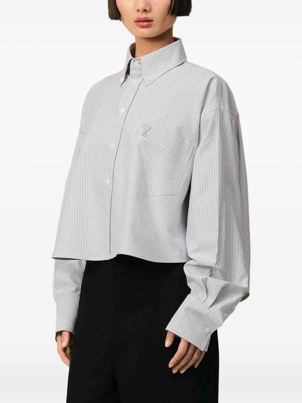 AMI Paris Cropped blouse Blauw