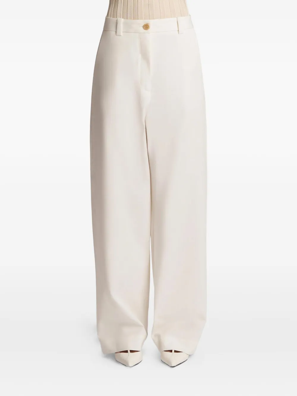 KHAITE Gari broek Beige