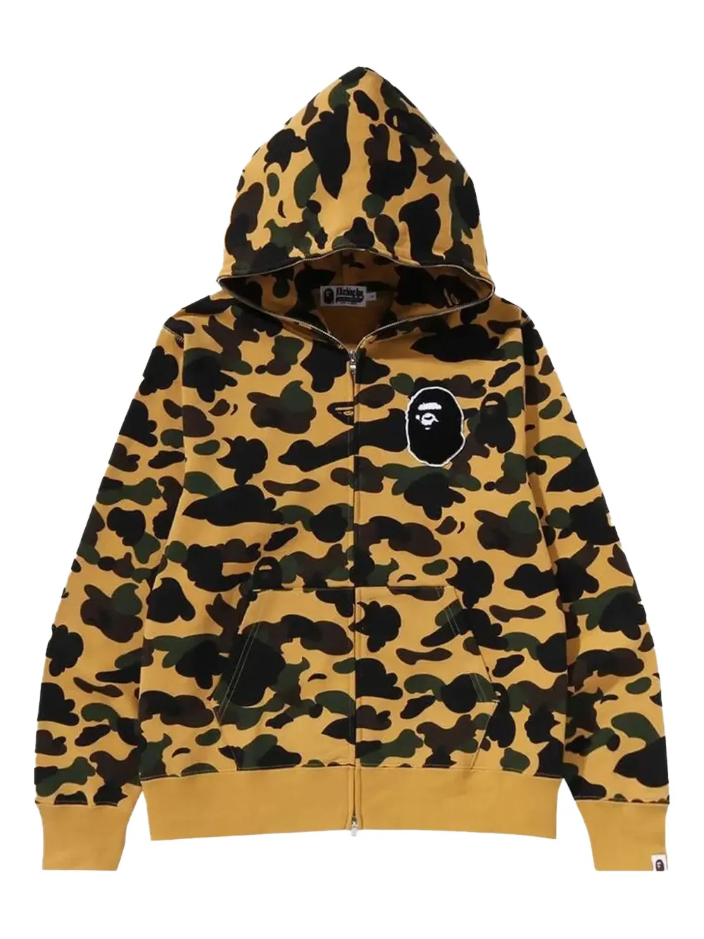 A BATHING APE Camo Ape Head "Yellow" hoodie Geel