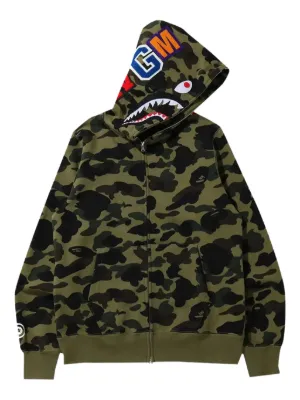 A BATHING APE® Shark カモフラージュ ジップアップ パーカー