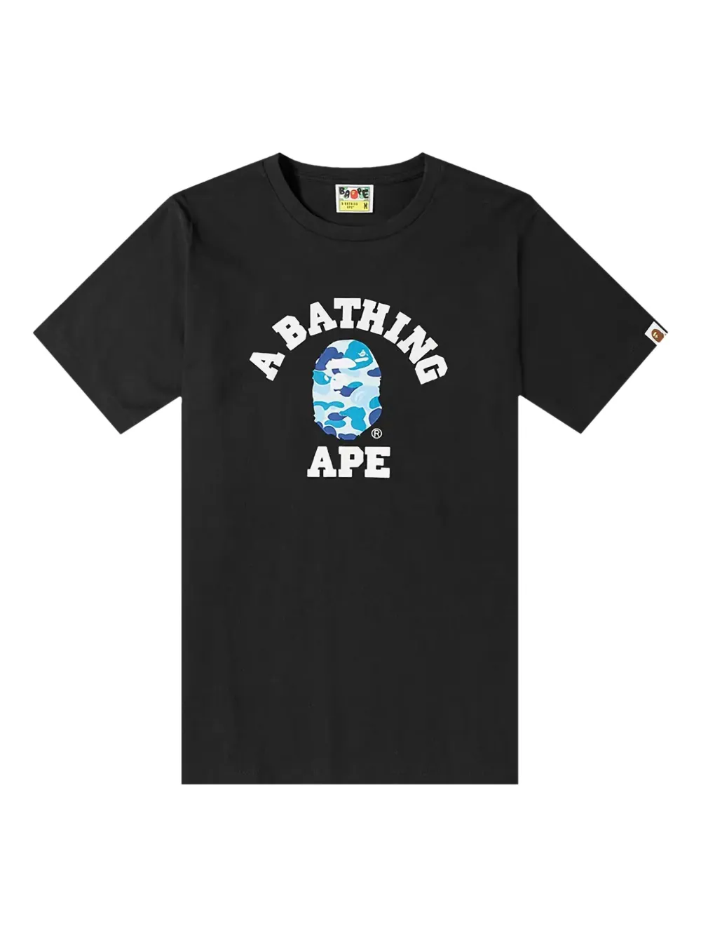 A BATHING APE ABC Camo College "Black Blue" T-shirt Zwart