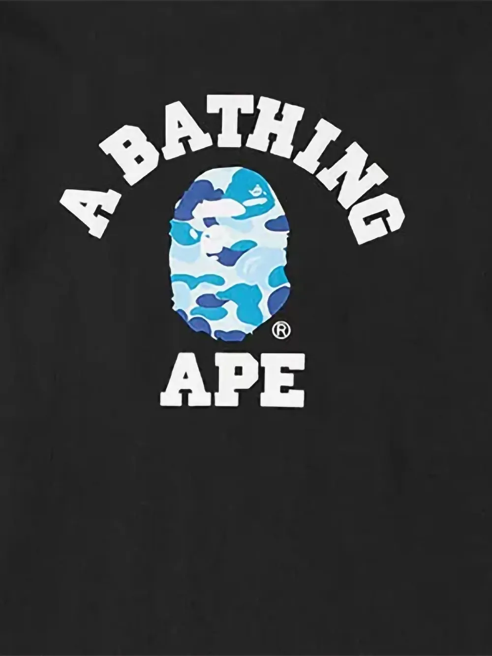A BATHING APE ABC Camo College "Black Blue" T-shirt Zwart