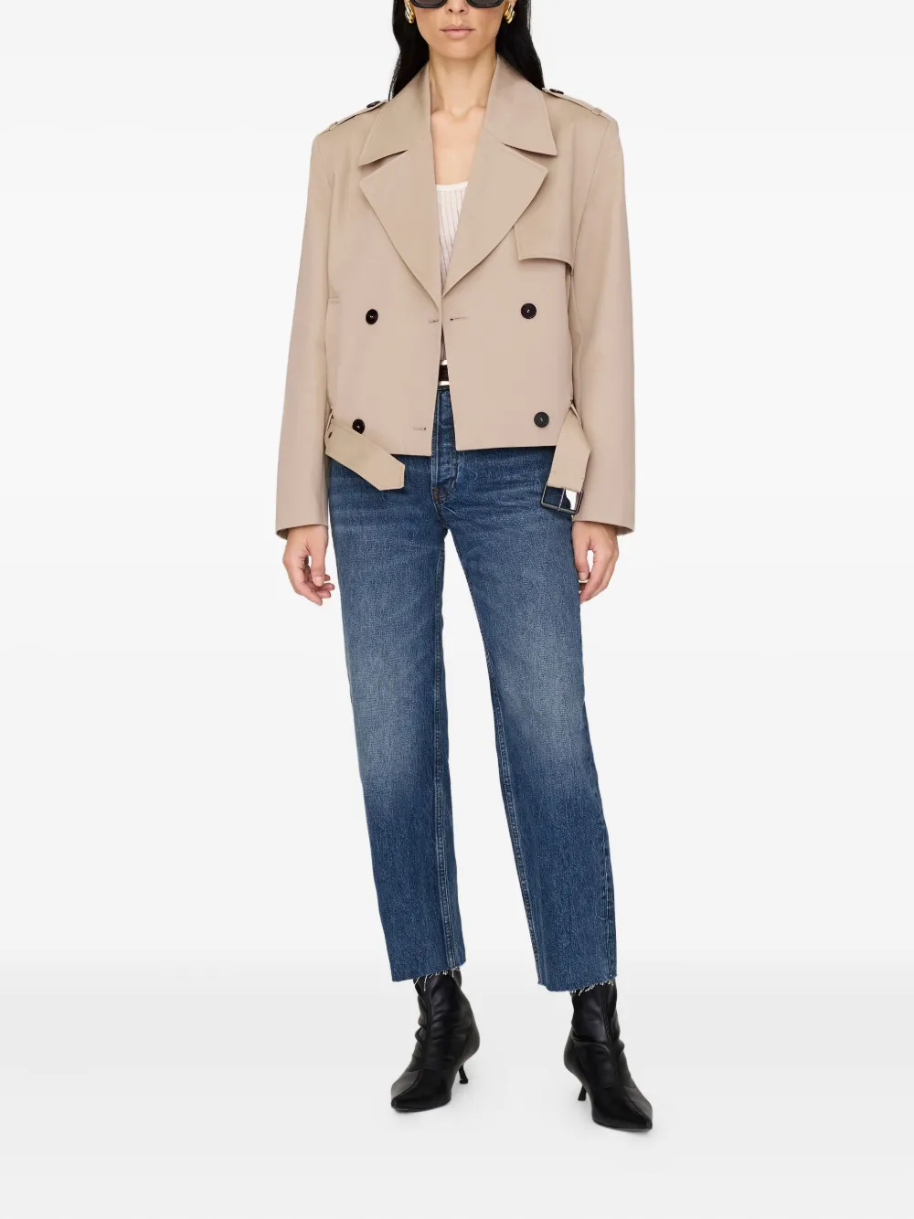 ANINE BING Greer double-breasted jacket Beige