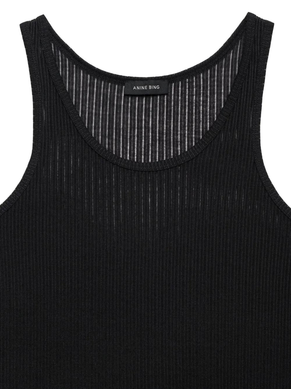 ANINE BING Eugene geribbelde tanktop Zwart