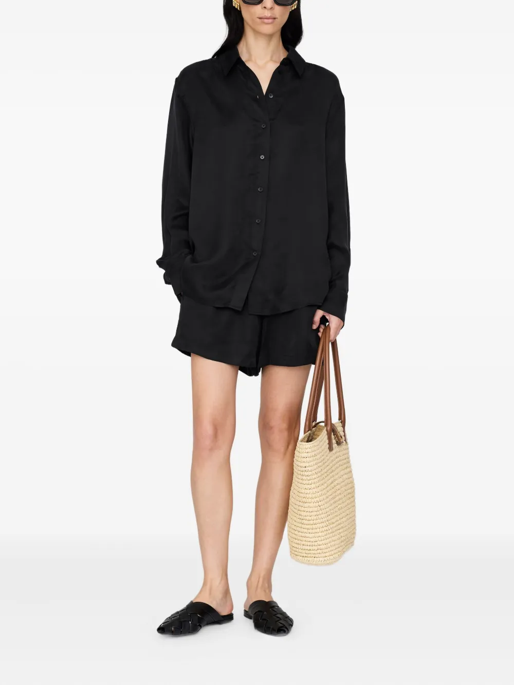 ANINE BING Essie blouse met knopen Zwart