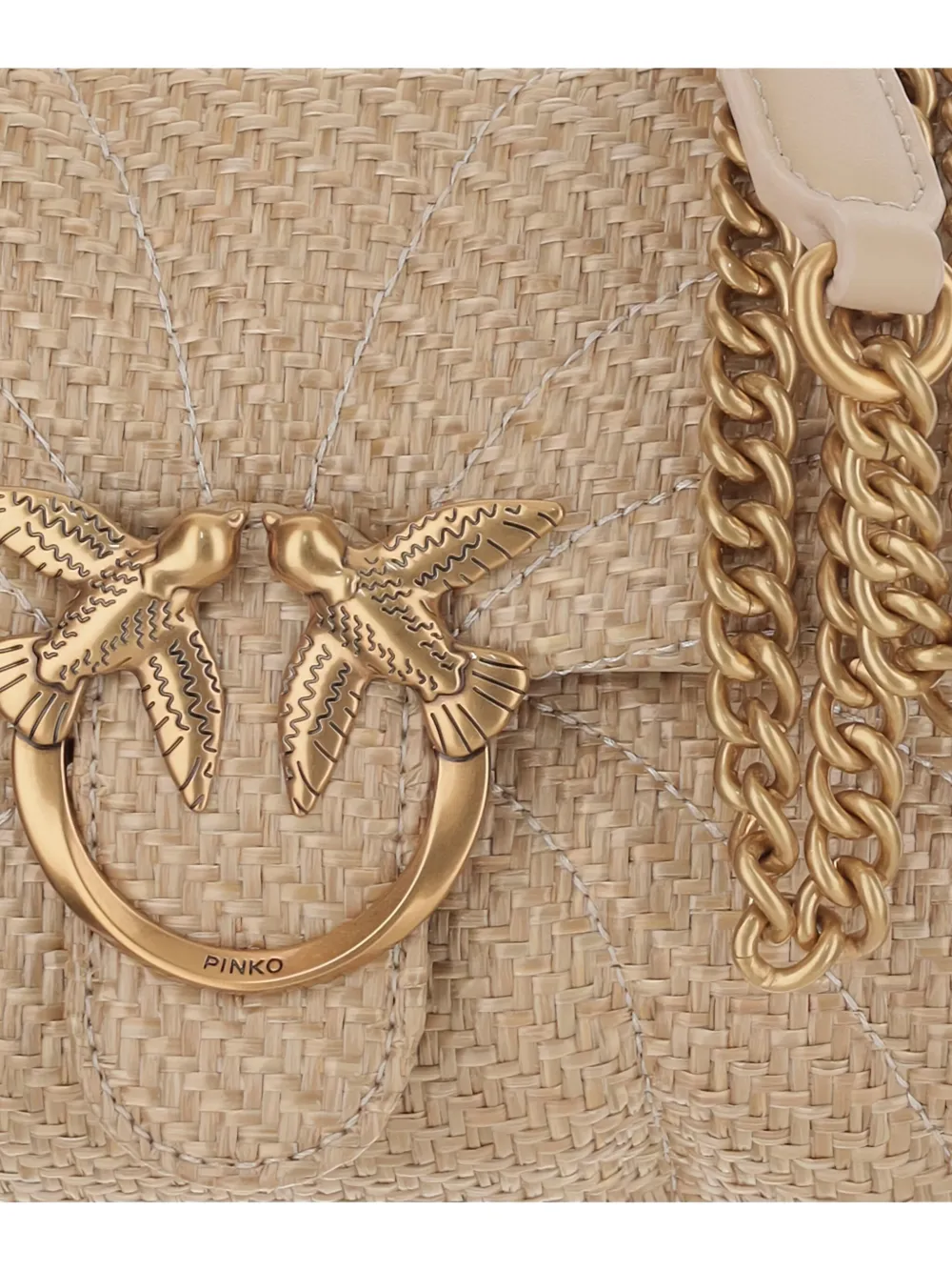 PINKO Raffia crossbodytas Beige