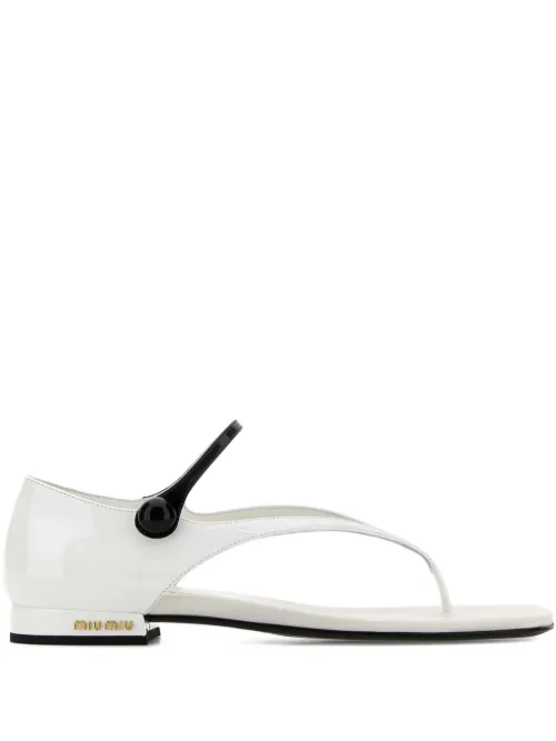 Miu Miu sandales en cuir - Blanc - Miu Miu - Modalova