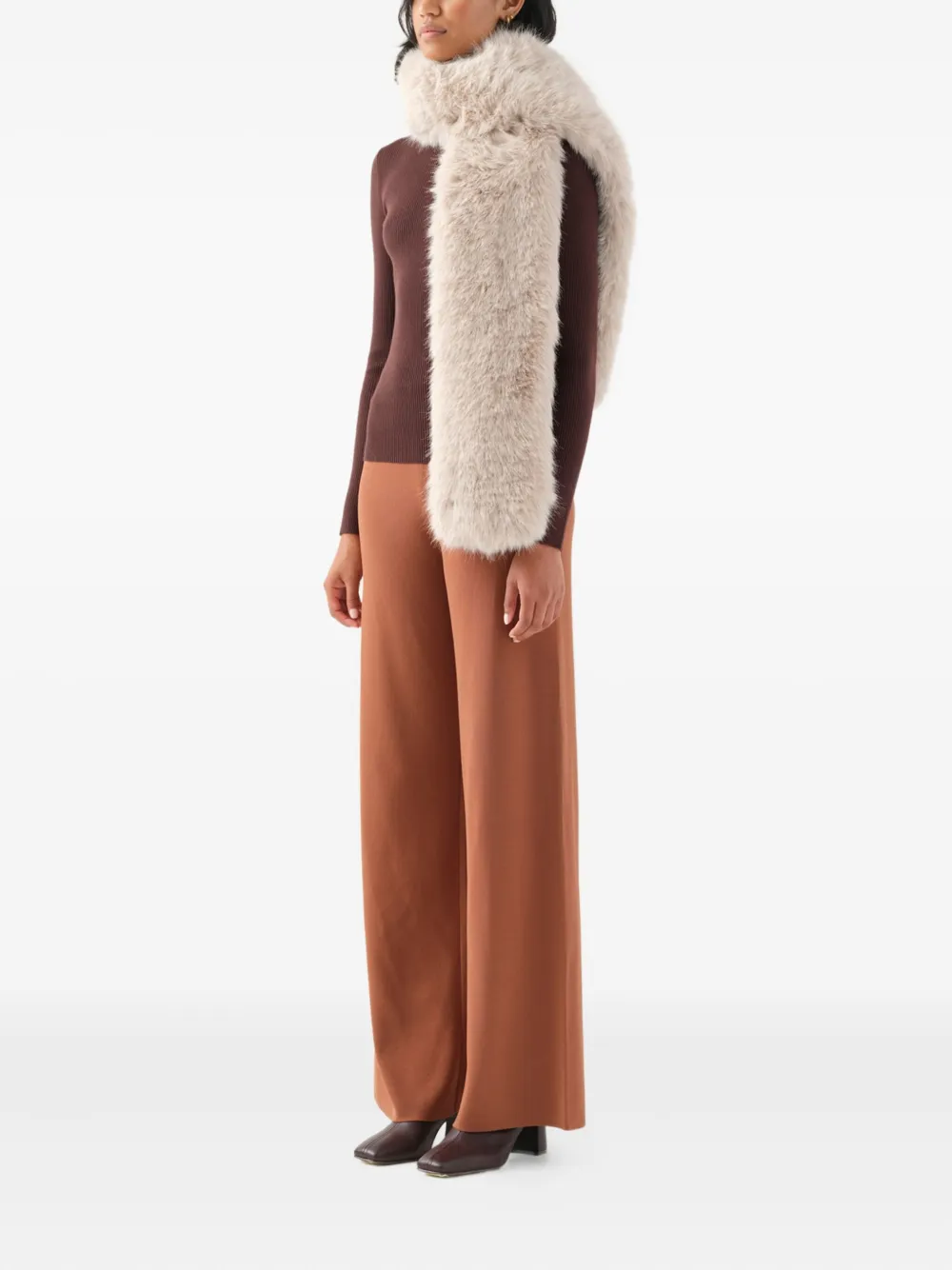 Unreal Fur faux-fur stola scarf - Beige