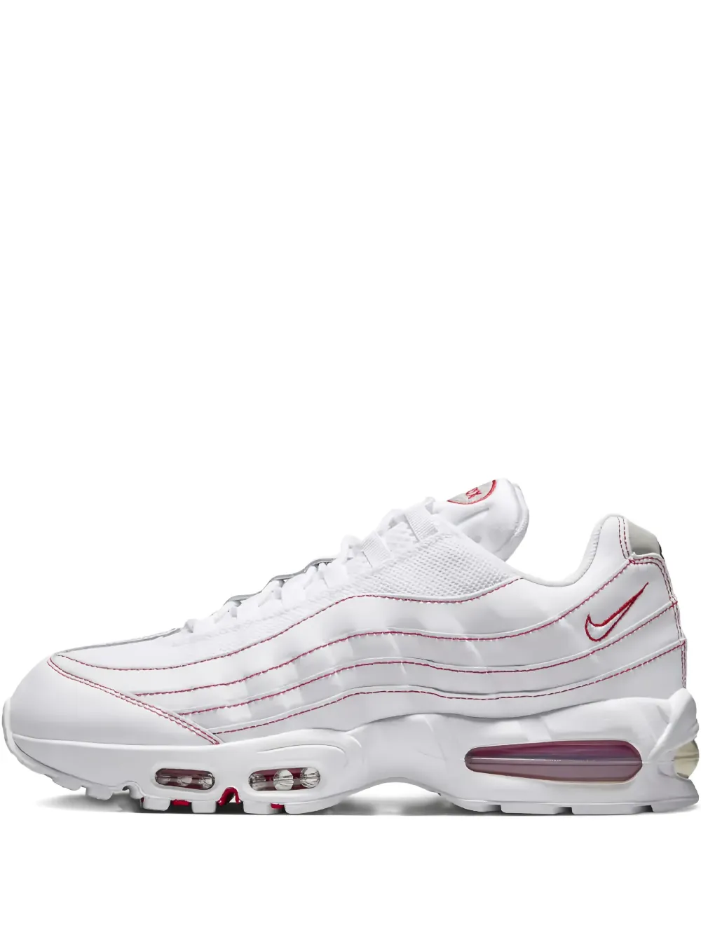 Nike air max 95 red-stitch trainers White