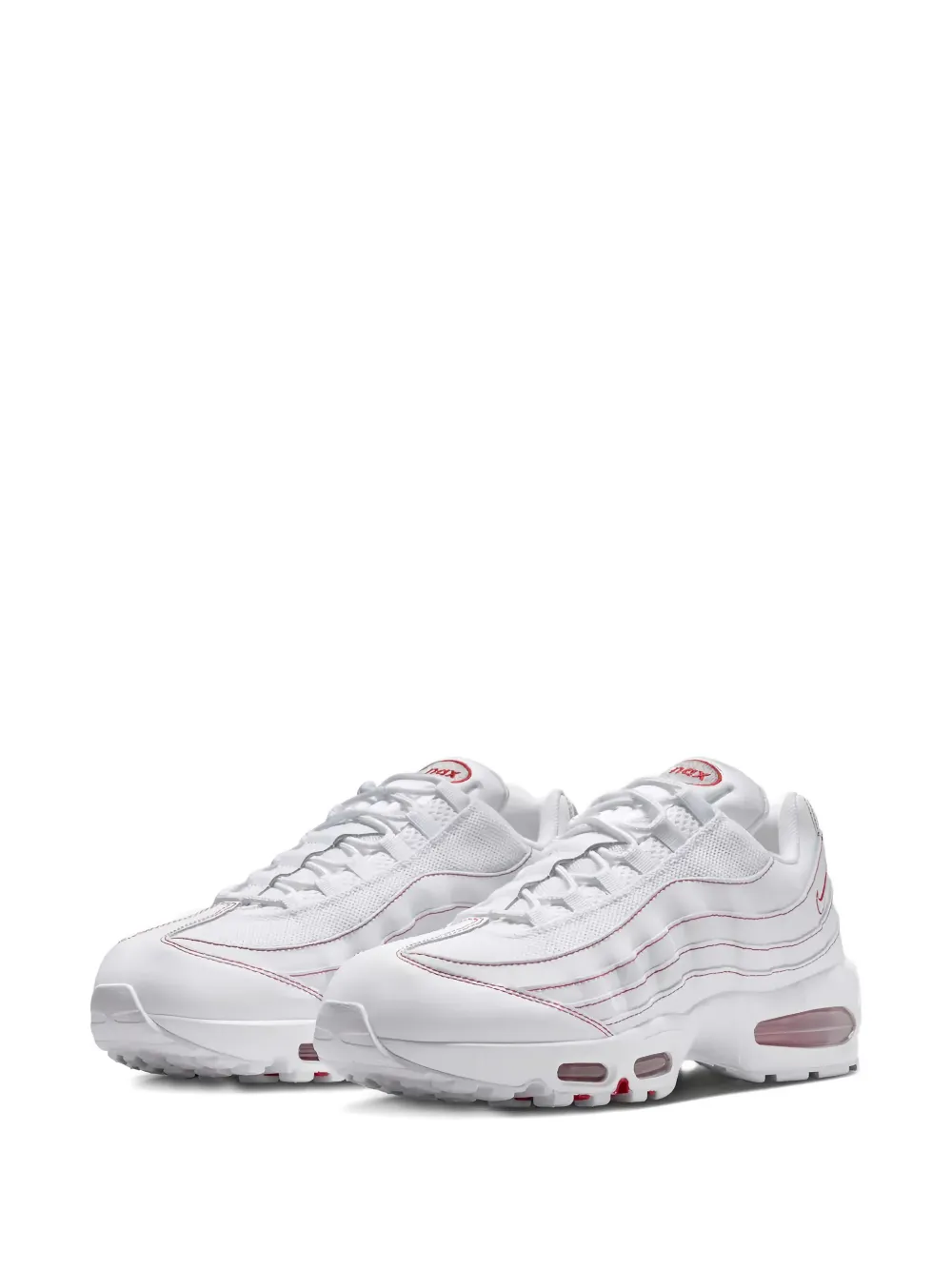 Nike air max 95 red-stitch trainers White