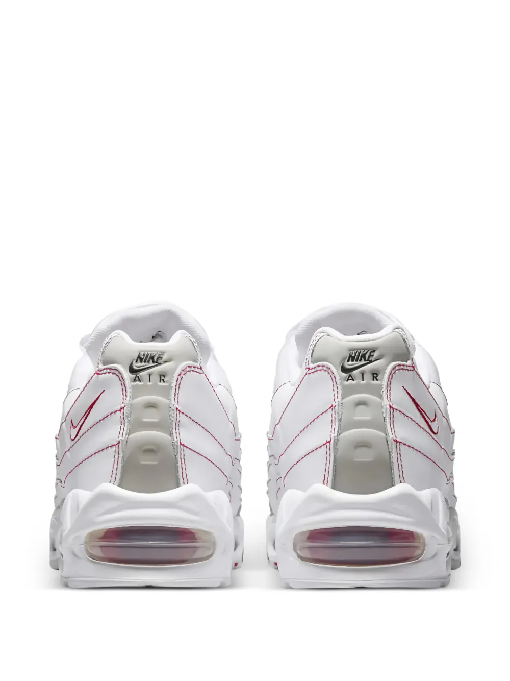 Nike air max 95 red-stitch trainers White