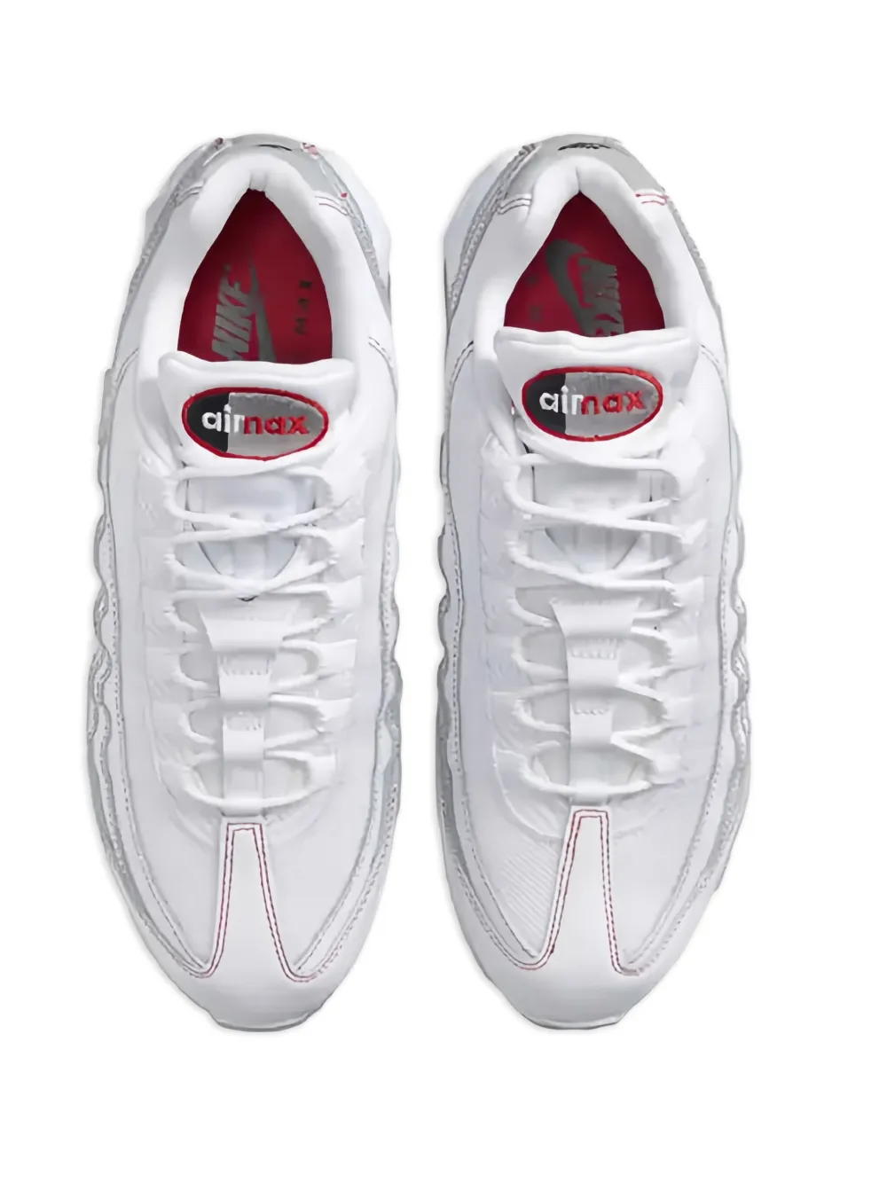 Nike air max 95 red-stitch trainers White
