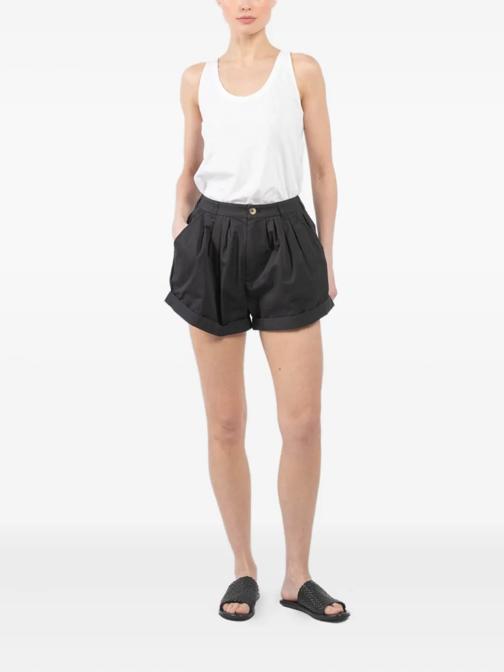 DÔEN Paige popeline shorts - Zwart