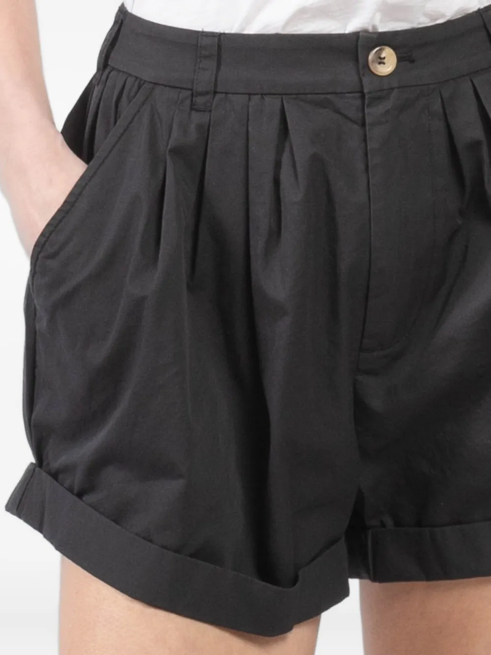 DÔEN Paige popeline shorts Zwart