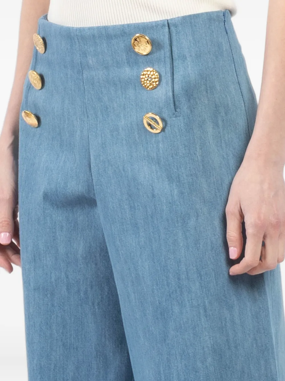 Shop Francoise Decorative-button Palazzo Pants