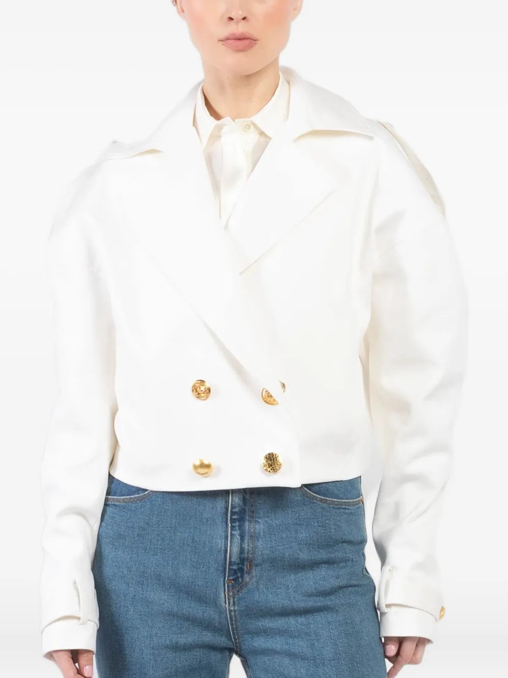 Françoise cotton trench jacket | White | Image 1