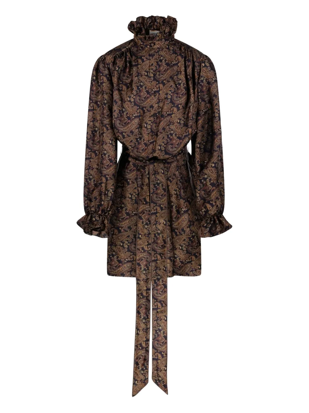 Saint Laurent Zijden jurk met paisley-print Blauw